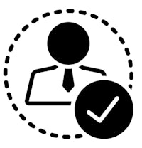 a black circle with a silhouette of a construction worker